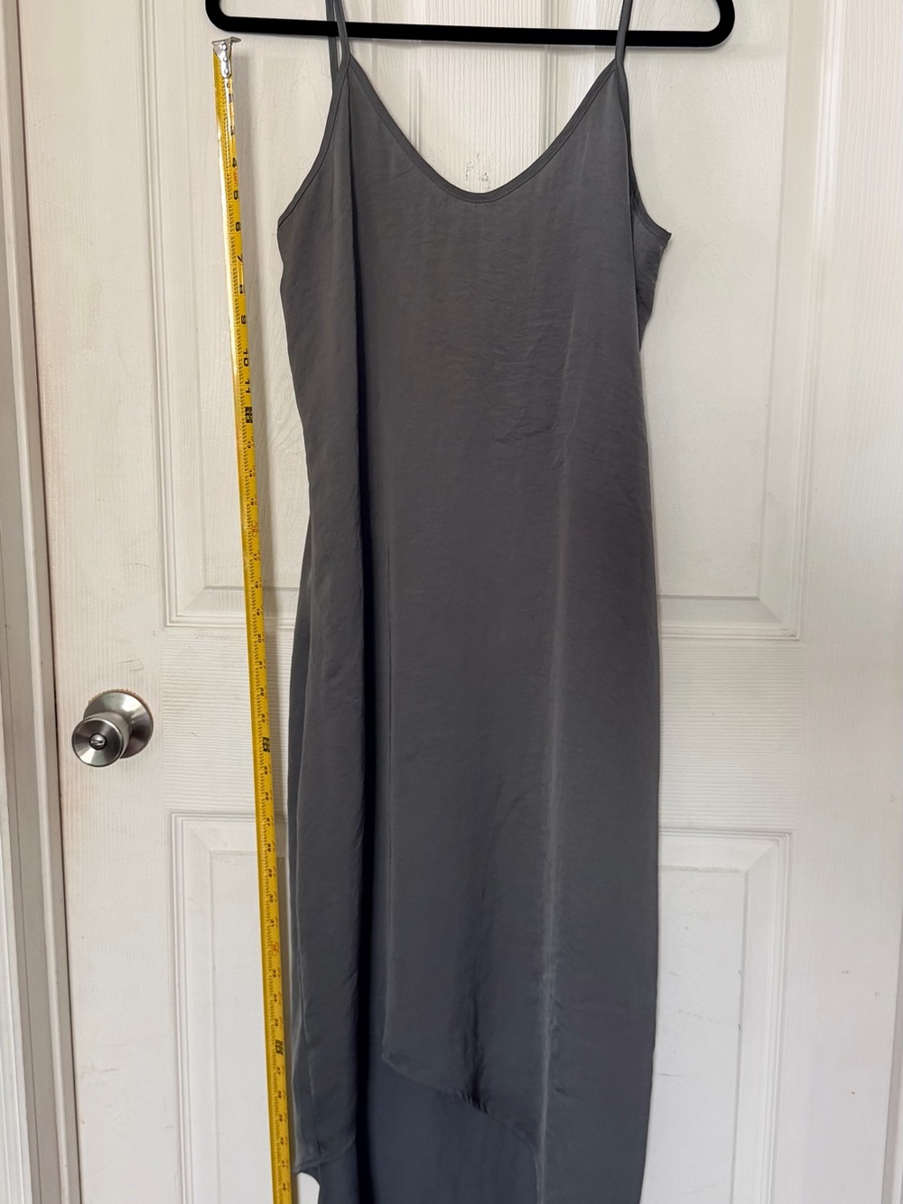 Mia Joy by Joyfolie Carmel Slip Dress in Charcoal. High/low Small
